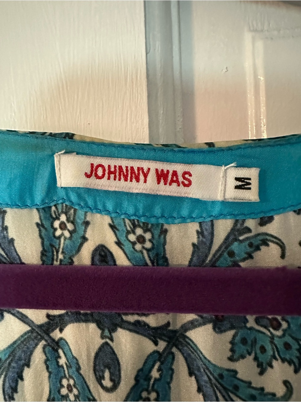Johnny Was Turquoise Blue Floral Paisley Fringe Kimono Wrap - Picture 2 of 6